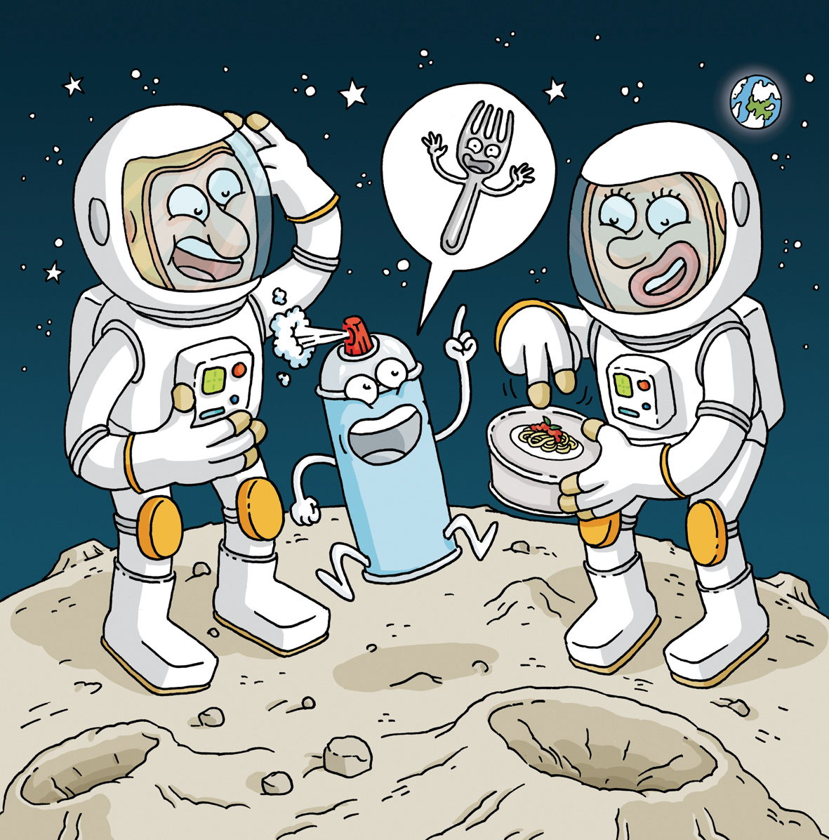 Classe IV dell’Istituto Italiano Statale Comprensivo di Atene – GreciaC’era una bomboletta d’ossigeno sulla Luna,che non voleva restare digiunaforchetta voleva diventareper stare con gli astronauti a mangiarequella stralunata bomboletta sulla Luna.
