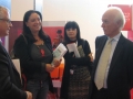 L'inaugurazione - Paolo Peluffo, sottosegretario della presidenza del consiglio dei ministri e Marco Polillo, presidente AIE in visita alla mostra insieme a Roberta Chinni, project manager Bologna Children's Book Fair e Barbara Schiaffino