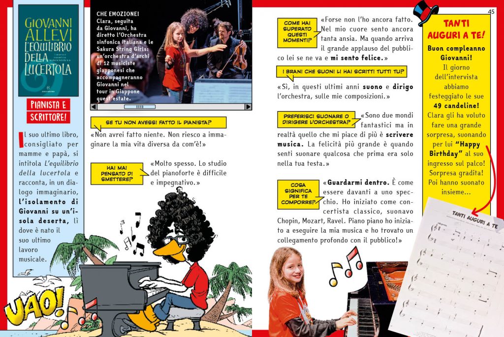 giovani reporter - L'intervista di Clara a Giovanni Allevi uscita su Topolino